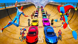 Scooter MINICars SUV GTA V MOD Digital Circus Spiderman Base Jumping Challenge - 7 Difficulty Levels by Onegamesplus 10,309 views 2 months ago 34 minutes