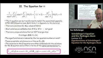 Purdue PHYS 342: Modern Physics L5.5: Schrödinger Equation and Hydrogen: Eigenfunctions