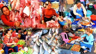 Cambodian Food Market. Massive Supplies of Street Food and Food Market l Cambodian Market