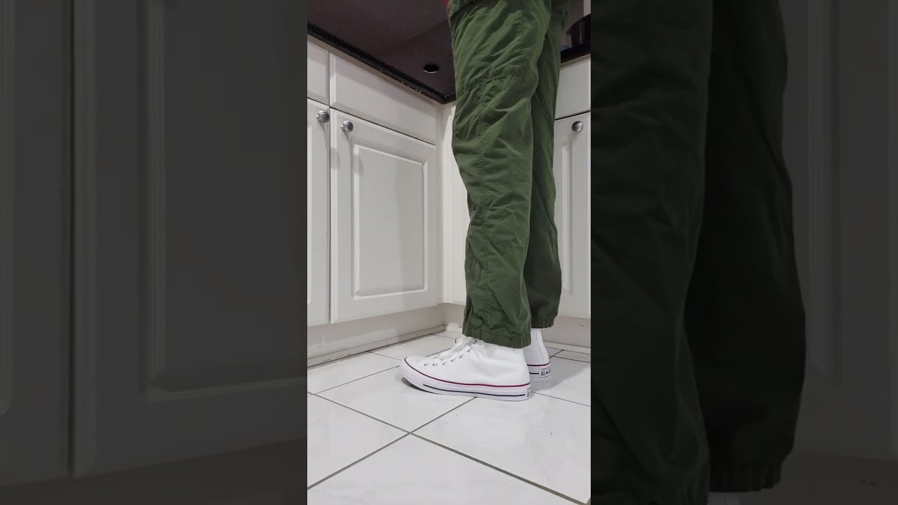 My new white Converse high tops +Asmr toe tapping 😍🤍