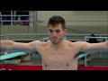 Skillful Aussie hunk diver showed his sexy and hairy armpit hairs before his dive (Camera focused)