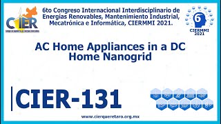 CIER 131 AC Home Appliances in a DC Home Nanogrid