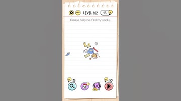 brain test level 102 please help me find my socks #viral #walkthrough 😇🙂🤑