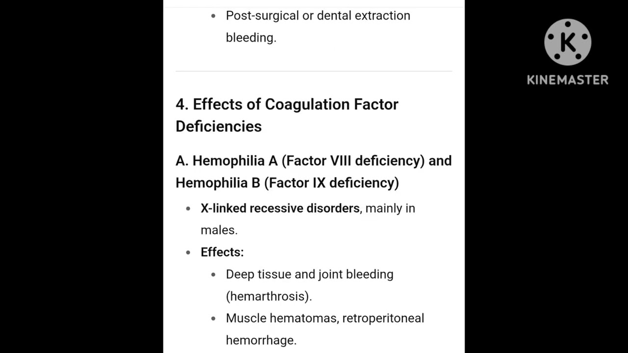 Effect of bleeding disorders 