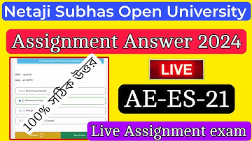 nsou ug assignment answers 2024 | AE-ES-21 assignment answer 2024|UG পরিবেশ বিদ্যা assignment answer