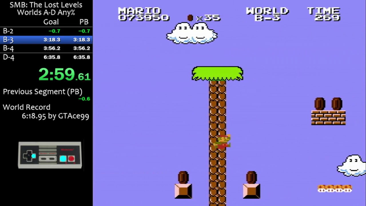 SMB2J Worlds A-D Any% in 