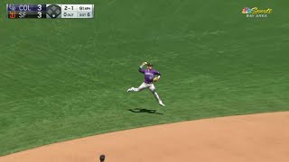 COL@SF: Story shows off range, arm to get runner