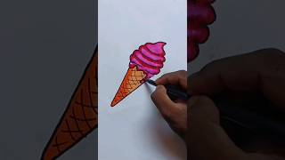 Ice Cream Drawing?|| easy ice cream drawing //shorts viral icecream