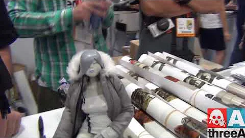 Turbotuff Showing us the display at the threeA Booth