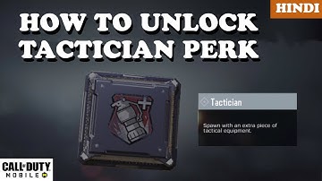 How to UNLOCK TACTICIAN Perk | TACTICIAN Perk Explained | Call of Duty Mobile | COD Mobile | Hindi