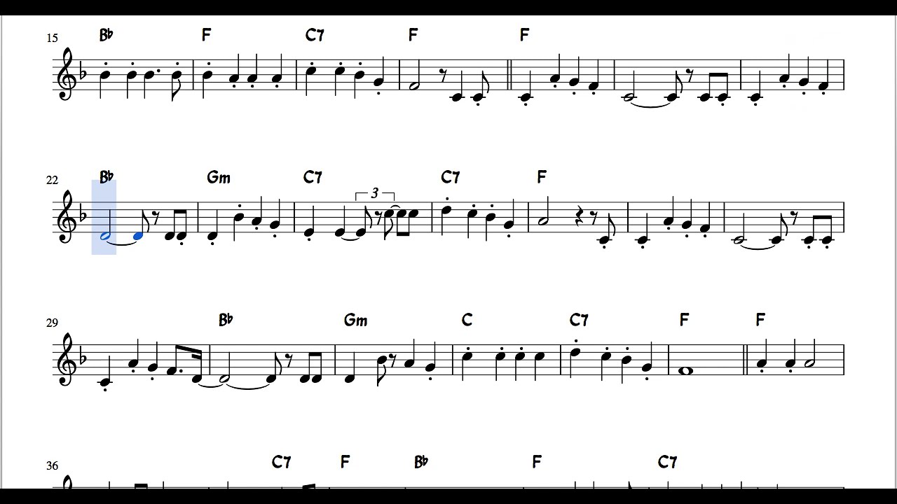 Jingle Bells Jazz Easy Flute Sheet Music F Major - YouTube