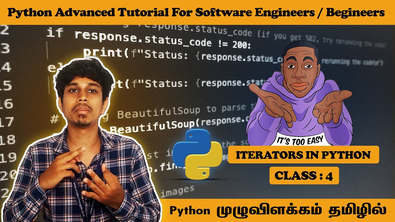 Iterators in Python | Python Tamil Tutorial | தமிழில் | Class : 4 - YouTube