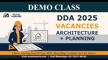 Demo Class | History of Architecture | DDA 2025 by Exam Assure Classes | Architecture & Planning