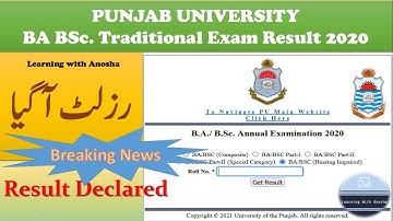 PU BA BSc Traditional Exam 2020 Result Announced