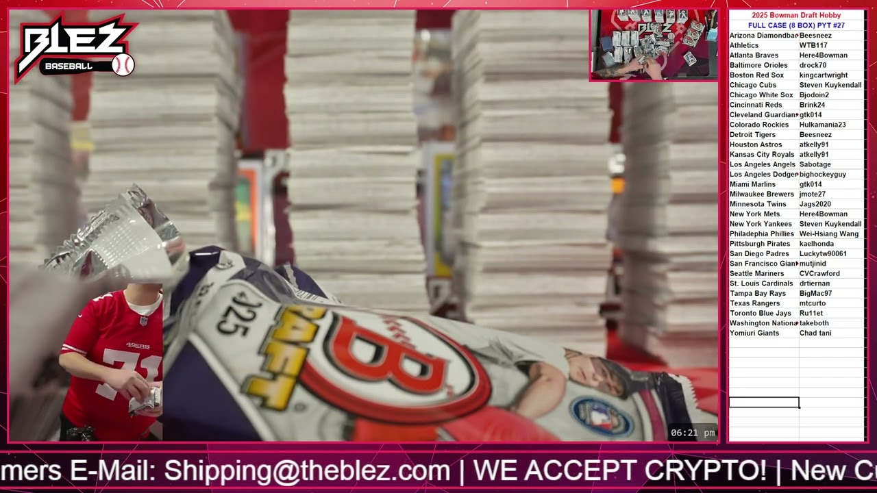 2025 Bowman Draft Hobby FULL CASE BREAK #27 PICK YOUR TEAM