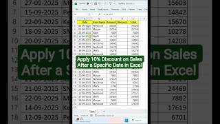 ✅ Apply 10% Discount on Sales After a Specific Date in Excel #excelhacks