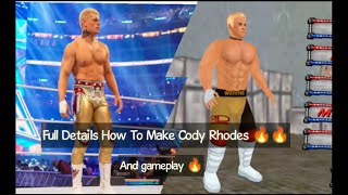 How To Make Cody Rhodes In Wrestling Revolution 3D How To Make Cody Rhodes In Wr3D