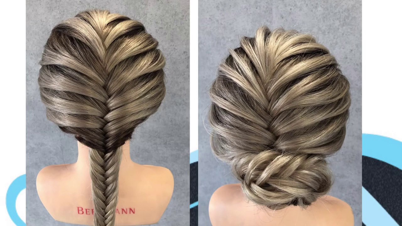 Verbazingwekkend Visgraat vlecht opgestoken, fishtail braid updo - YouTube QX-32