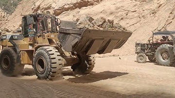 Extreme Hard Work! Excavator & Caterpillar F966 Loader Crushing Rocks NonstopDescription#jawcrusher
