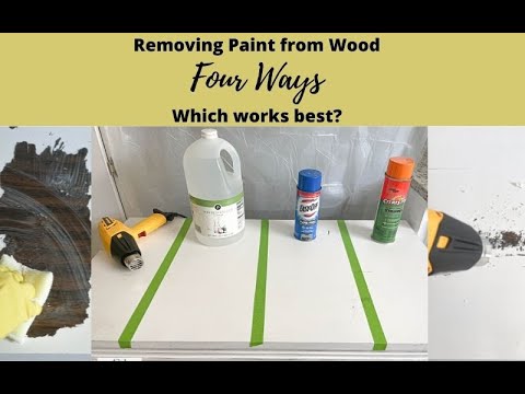 How to remove paint from wood with Vinegar, heat gun, Citristrip and Easy-Off oven cleaner.