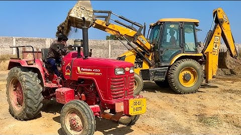 Mahindra 415 DI and Newholland 4010 Tractors Fully Loaded Mud By Jcb 3dx Backhoe Machine | Jcb Video