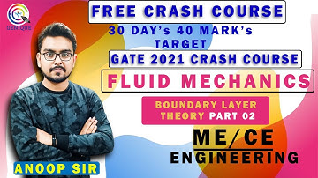 LEC- 30 I BOUNDARY LAYER THEORY PART 02 I GATE 2021 Free Crash Course I ME & CE