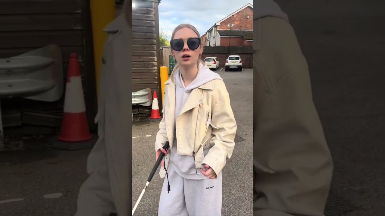 Blind Girl Goes For Walk