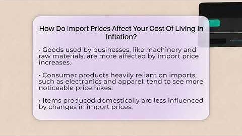 How Do Import Prices Affect Your Cost Of Living In Inflation? - Inflation Insight Channel