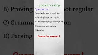 UGC NET CS PYQs Question15 explained with answer