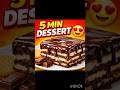 5 Minute Chocolate Dessert 🍫 | No Bake Easy Recipe#shorts#cooking