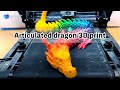 Articulated dragon 3d print using infinite length model printing machine