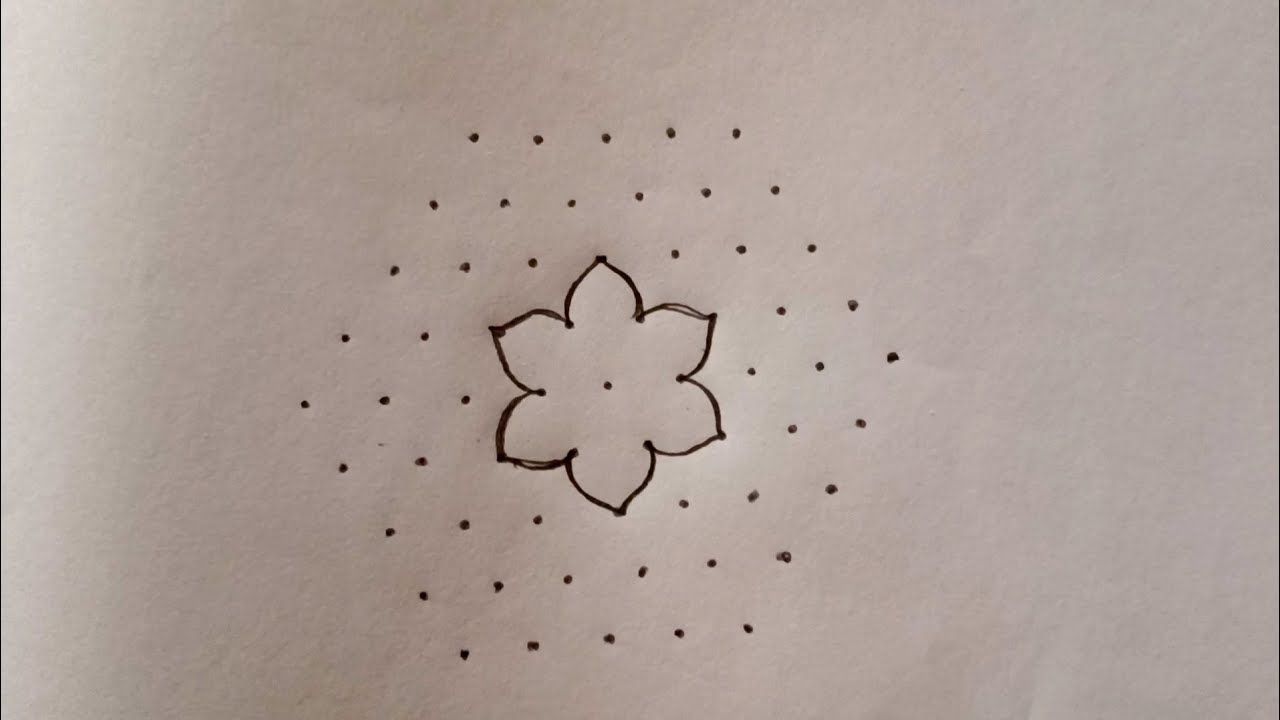 9*5 dots simple rangoli/flowers rangoli designs/chukkala muggulu/daily ...