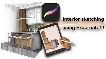 How to create a modern kitchen using procreate |  Tutorial . #interiordesign #art