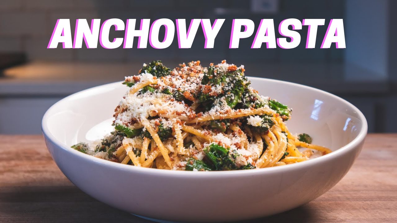 ANCHOVY PASTA | Spaghetti with Broccolini, Anchovies, and Breadcrumbs