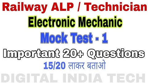 Electronic Mechanic Mock Test 1 | Railway ALP Technical | Electronic mechanic
