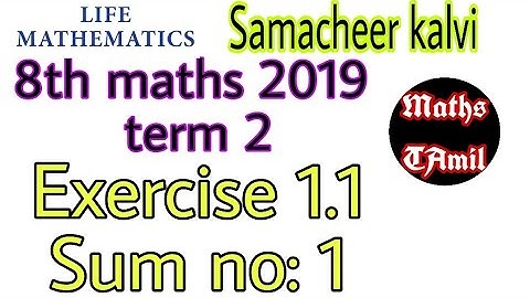 8th maths 2019 / EXERCISE 1.1 sum no: 1/term 2 SAMACHEER-KALVI/FARIHA MATHEMATICS