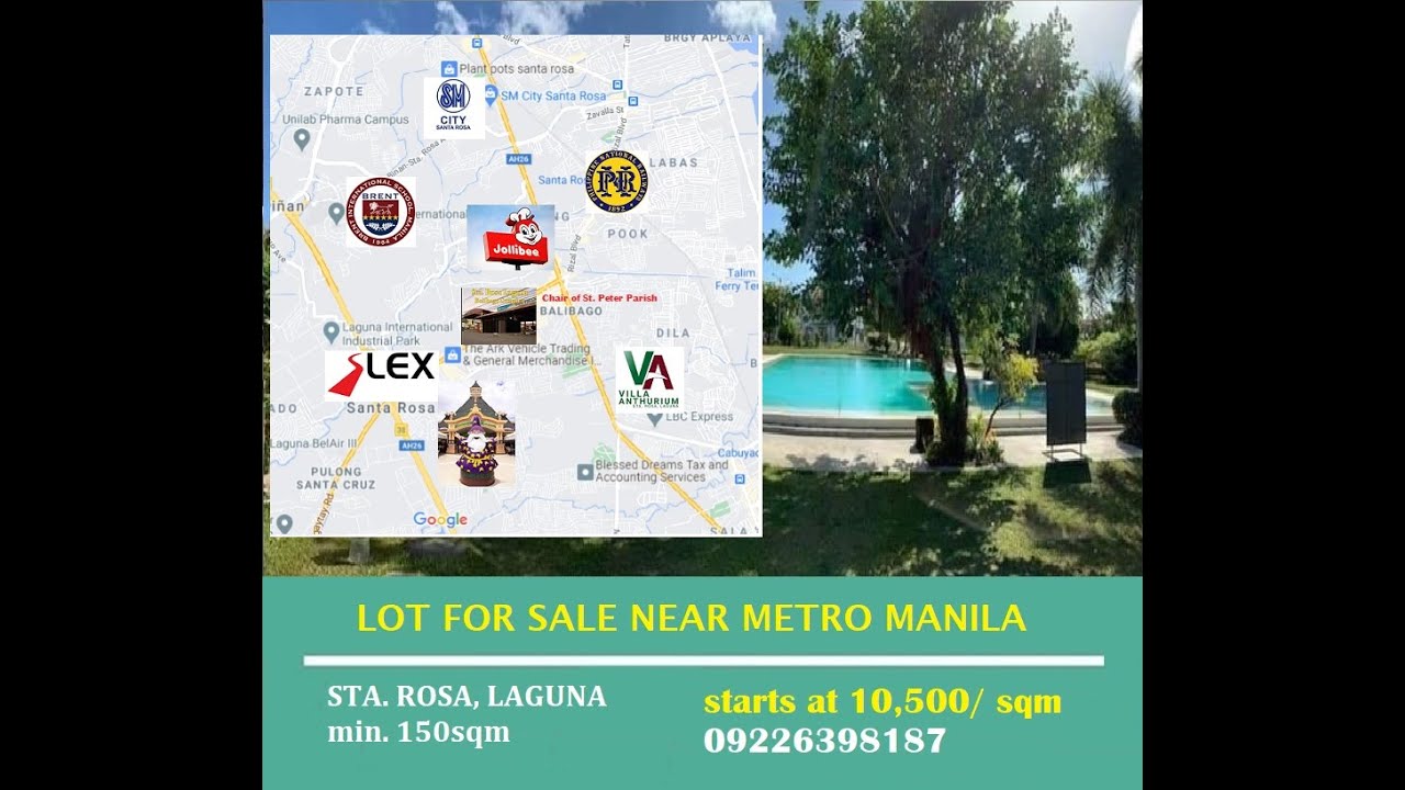 Lot for Sale Sta. Rosa, Laguna near Metro Manila YouTube