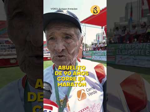 Abuelito de 90 años participa de la maratón Virgen de la Candelaria en Arequipa