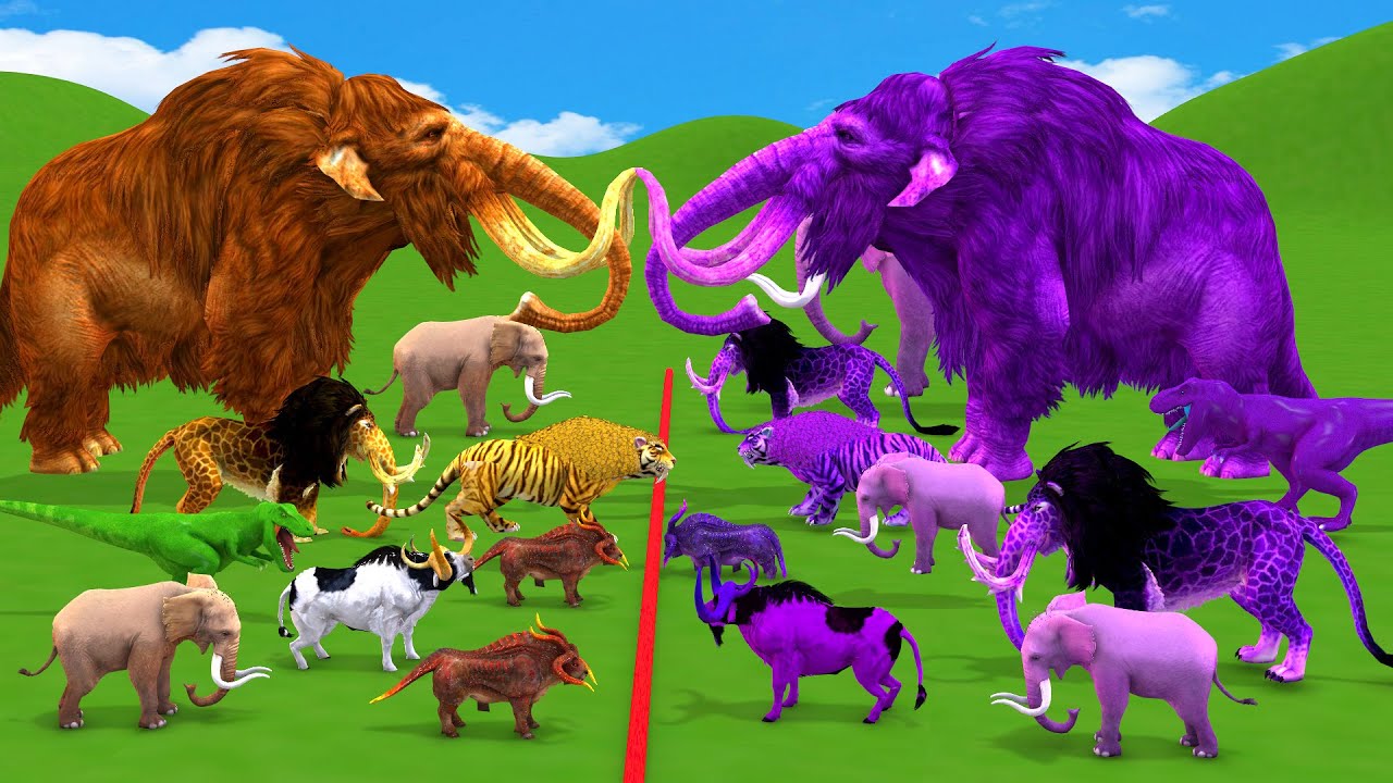 Animal Epic Battle Prehistoric Mammals vs Shadow Itself Size Animal Revolt Battle Simulator