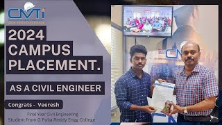 Veeresh | Final Year Civil Engg from G Pulla Reddy Engg College | Campus Placement | CMTI