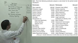 #2 Cost Sheet (Problem & Solution) ~ Cost and Management Accounting [For B.Com/M.Com]