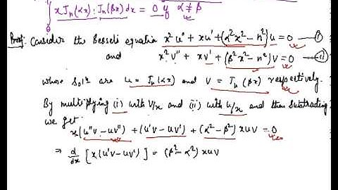 Orthogonal Properties of Bessel Function, Orthogonal Properties of Bessel Equation