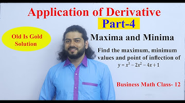 Application of Derivative  Part 4 NEB Business Math  Maxima and minima in Nepali