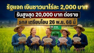 The government is giving farmers 2,000 baht per rai, up to a maximum of 20,000 baht. Real transfe...