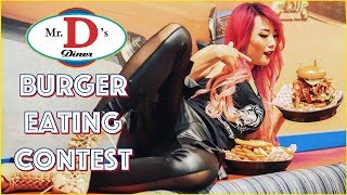6lb Burger Eating Contest | Mr. D's Diner | $250 Gift Card Prize - Inland Empire | #RainaisCrazy