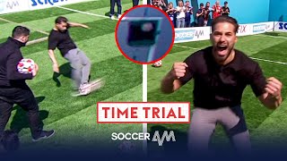 TOP BIN FREE-KICK!! 😍 | Kem Cetinay vs Cal The Dragon | Soccer AM Pro AM Time Trial