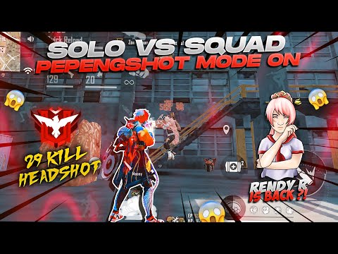 SOLO VS SQUAD PEPENGSHOT MODE ON !!! KILL 29 HEADSHOT SEMUA KEMBALIKAN ERA PEPENG ?!