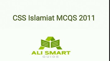 Css Islamiat Mcqs 2011