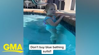 Swim instructor warns parents not to buy blue swimsuits for kids