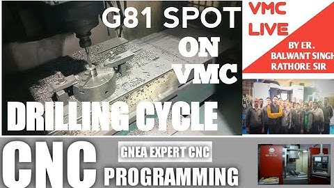 G81 drilling cycle vmc program on vmc machine fanuc control || vmc programming|| cnc milling program